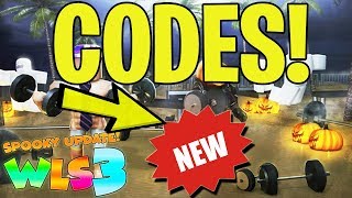 WEIGHT LIFTING SIMULATOR 3 NEW CODES SPOOKY UPDATE HALLOWEEN ROBLOX [upl. by Oderfodog]