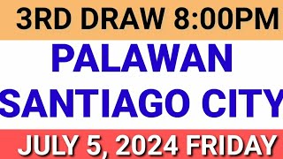 STL  PALAWAN SANTIAGO CITY July 5 2024 3RD DRAW RESULT [upl. by Corty]