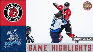 IceHogs Highlights IceHogs vs Moose 13024 [upl. by Yoj12]