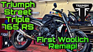 TRIUMPH Street Triple 765 2020 Woolich Remap and Dyno tune [upl. by Gnahc754]