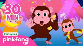 Macaquinho Bananas e mais Músicas Animais  Completo  Pinkfong Bebê TubarãoCanções para Crianças [upl. by Eelirem]