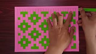 paper weaving craft for Beginner paper weaving step by step paper mat [upl. by Ennirok979]