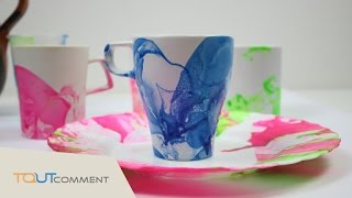 Décorer des verres ou une tasse avec du vernis à ongles [upl. by Adella]