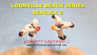 Rainbow LoomLESS BIRD OR SEAGULL 2 EASY LOOM BANDS Charm TutorialsHow to Make by Crafty Ladybug [upl. by Aiym202]