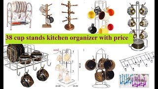 38 cup stands kitchen organizer with price cup saucer stand  dish stand  cup organizers Amazon [upl. by Erik]