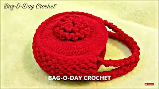 DIY Purse Bag  Easy Crochet Flower Handbag  Easy Crochet Bag Tutorial [upl. by Fortunia]