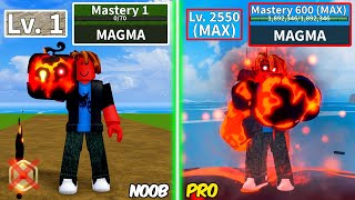 Level 1 to Max Level as Noob Bacon using only Magma Fruit  Full gear Human V4 with Zero Robux amp F2P [upl. by Nezam]