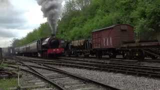 Austerity 060ST No15 Earl David powers out of Bitton on 4th May 2015 [upl. by Leahpar]