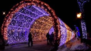 New Year’s decorations in Moscow 2017 Pushkinskaya Square Novopushkinsky public garden [upl. by Ereynihc]