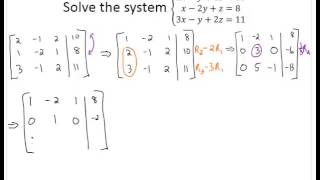 Solve 3x3 system with Gaussian Elimination [upl. by Clower339]