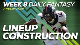 NFL DFS Strategy Week 8 Lineup Construction  DraftKings FanDuel Yahoo FantasyDraft [upl. by Sissel174]