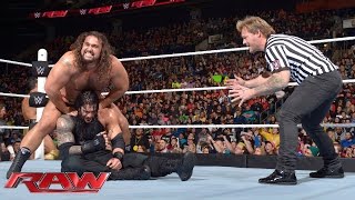 Roman Reigns vs Rusev – Special Guest Referee Chris Jericho Raw January 18 2016 [upl. by Bourne]