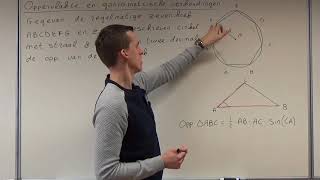 Oppervlakte en goniometrische verhoudingen VWO wiskunde B [upl. by Solenne]