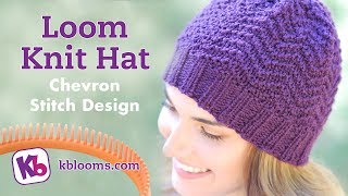 Loom Knit Hat Chevron Stitch Pattern [upl. by Bussy]