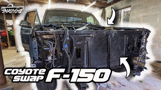 Cooling Fans and First Start Coyote Swap F150 Will Everything fit [upl. by Nida]