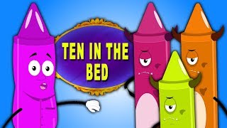 Dix dans le lit  Rimes pour les enfants  Crayons Song  Ten in The Bed [upl. by Nonnaihr]