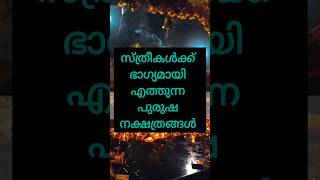 സ്ത്രീകൾക്ക് ഭാഗ്യമായി എത്തുന്ന പുരുഷൻ നക്ഷത്രങ്ങൾastrology shortsfeed shorts [upl. by Etteneg]