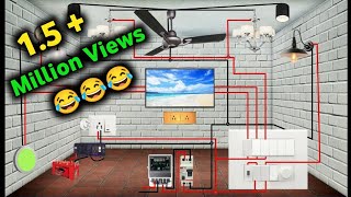 Living Room Electrical Wiring Diagram Animation  House Wiring Connection With 3D Animation [upl. by Gasper]