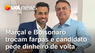 Pablo Marçal rebate Bolsonaro e pede R 100 mil de volta Se não existe o nós seja mais claro [upl. by Krilov48]