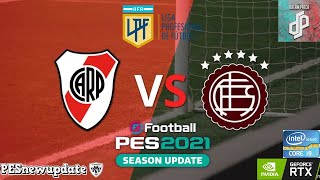 River Plate Vs Lanús  ⚽Liga Profesional Argentina 2024⚽  Pes 2021 Dream Patch Julio [upl. by Dolf263]