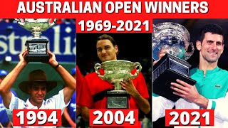 AUSTRALIAN OPEN WINNERS BY YEAR 19692021  NOVAK DJOKOVIC 2021 CHAMPION [upl. by Laefar252]