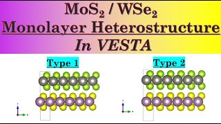 VESTA Software  MoS2  WSe2 Monolayer Heterostructure [upl. by Mackenie]