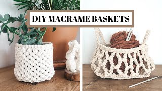 DIY MACRAME BASKET IDEAS  two different patterns for stylish Macrame home decorations [upl. by Valli]