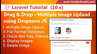 Laravel 10 Multiple Image upload by Drag and drop using Dropzone in Laravel from Scratch Dropzone JS [upl. by Nessie573]