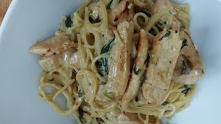 Spaghetti au poulet sauce blanche  2 recettes de spaghetti béchamel [upl. by Kinemod]