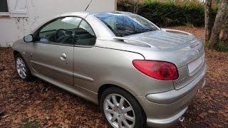 Peugeot 206CC 16 HDI 110 Roland Garros 2005 Gris cendre 206 Cabriolet Convertible zerostressauto [upl. by Dita]