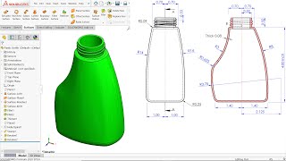 SolidWorks Surface tutorial Bottle [upl. by Joby]