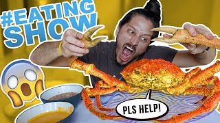 GIANT CRAB CENTOLLA  eatingshow  mukbang  Logan y Logan [upl. by Leitnahs]