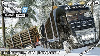 VOLVO in DEEP SNOW with CHAINS and WINCH  Forestry on RENNEBU  FS22 Platinum Edition  Episode 19 [upl. by Yrruc624]