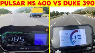 NS 400 VS Duke 390 VS  0 TO 100  TOPSPEED [upl. by Regdirb]