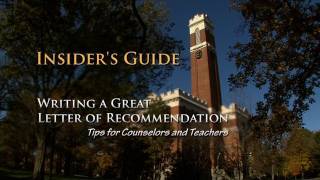 Insiders Guide to Writing a Great Letter of Recommendation [upl. by Eedebez]