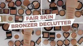 Bronzer Declutter with Swatches For Fair Skin [upl. by Suinuj]