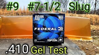 410 Ballistic Gel Test Birdshot 9 712 amp Slug [upl. by Ronen]