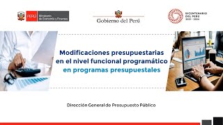 Modificaciones de presupuesto en el nivel funcional programático en programas presupuestales [upl. by Epilef]