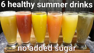 6 healthy summer drinks recipes  no added sugar  natural sweetness  refreshing summer fruit juice [upl. by Albie644]