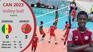 🇸🇳CAN VOLLEYBALL EGYPTE 2023🇸🇳 Premier match de poule SENEGAL 03 MAROC [upl. by Einnoj]