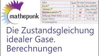 Die Zustandsgleichungen idealer Gase Berechnungen [upl. by Omle]