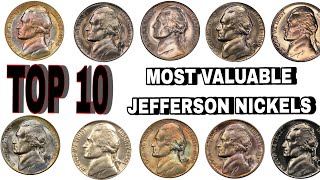 TOP 10 Most Valuable Nickels in Circulation  Rare Jefferson Nickels Worth Big Money COINS WORTH M [upl. by Enal]