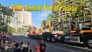 4K 76th Annual Floral Parade on 92824 in Waikiki Honolulu Oahu Hawaii [upl. by Ahseim]