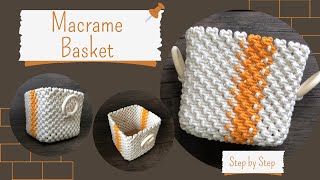 DIY Macrame Basket Step by Step  Cesto em Macrame Passo a Passo  Tutorial [upl. by Epilihp]