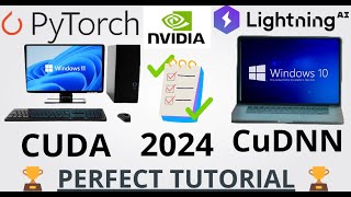 Cómo instalar CUDA cuDNN PyTorch Lightning SIN ERRORES en Windows para cualquier GPU  2024 [upl. by Graham]