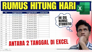 Belajar Excel Pemula Cara Menghitung Jumlah Hari di Excel Antara 2 Tanggal [upl. by Accem362]