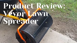 The Vevor Lawn Spreader Hill Country Product Review Spreading peat moss with the lawn spreader [upl. by Eddi]