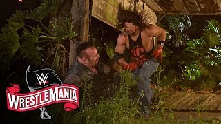 AJ Styles throws The Undertaker through graveyard fence WrestleMania 36 WWE Network Exclusive [upl. by Lynnet316]