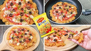 Maggi Pizza Recipe  Noodles Pizza Without Oven  Easy Snacks Recipe Toasted [upl. by Ydnor358]