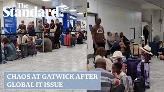 Gatwick global IT issues causes carnage at major UK airport and beyond [upl. by Oloapnaig]